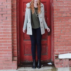 Grey & Tan speckled Peacoat